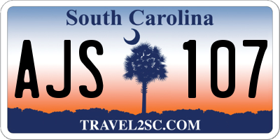 SC license plate AJS107