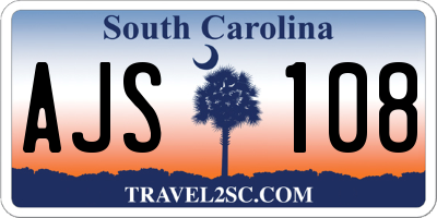 SC license plate AJS108