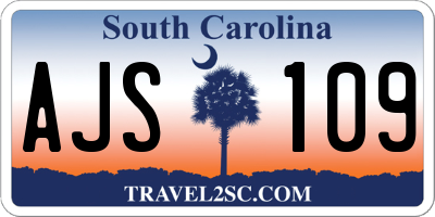 SC license plate AJS109