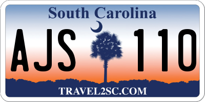 SC license plate AJS110