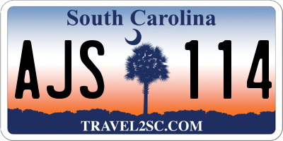 SC license plate AJS114