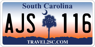 SC license plate AJS116