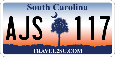 SC license plate AJS117
