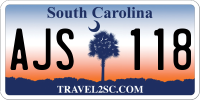 SC license plate AJS118