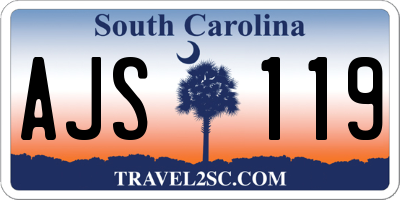 SC license plate AJS119