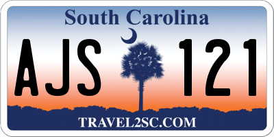 SC license plate AJS121
