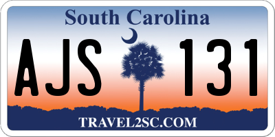 SC license plate AJS131