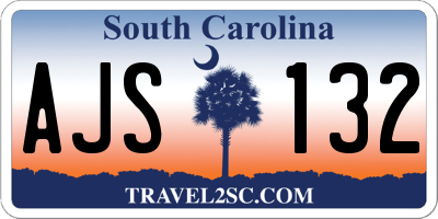 SC license plate AJS132