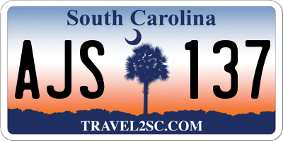 SC license plate AJS137