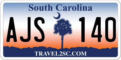 SC license plate AJS140