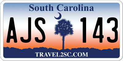 SC license plate AJS143