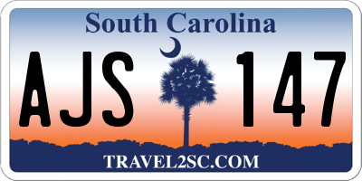 SC license plate AJS147