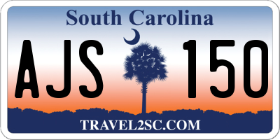 SC license plate AJS150