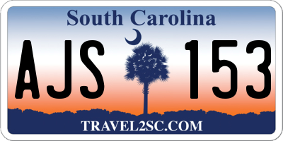 SC license plate AJS153