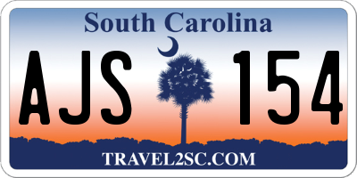 SC license plate AJS154