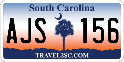SC license plate AJS156