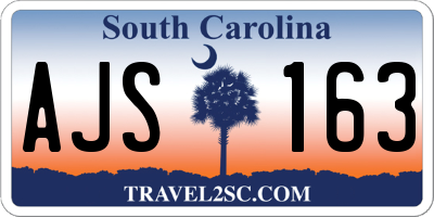 SC license plate AJS163
