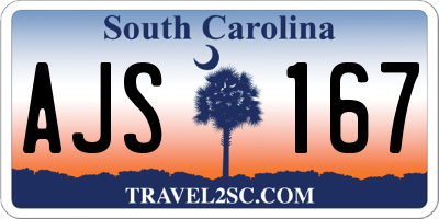SC license plate AJS167