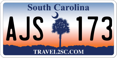 SC license plate AJS173