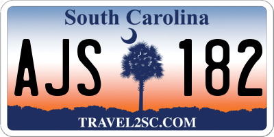 SC license plate AJS182