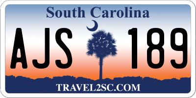 SC license plate AJS189