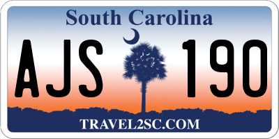 SC license plate AJS190
