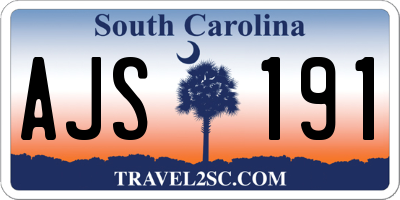SC license plate AJS191