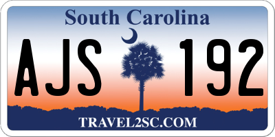 SC license plate AJS192