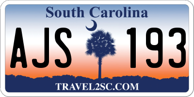 SC license plate AJS193