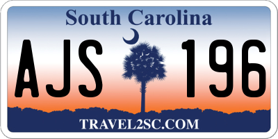 SC license plate AJS196