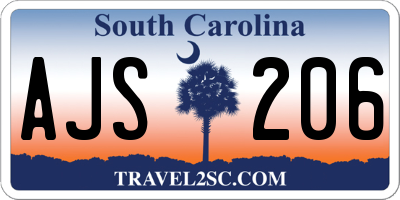 SC license plate AJS206