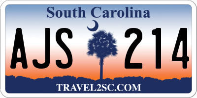 SC license plate AJS214