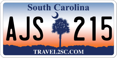 SC license plate AJS215