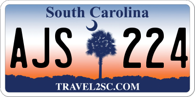 SC license plate AJS224