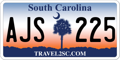 SC license plate AJS225