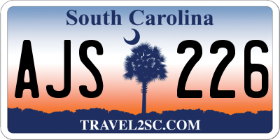 SC license plate AJS226