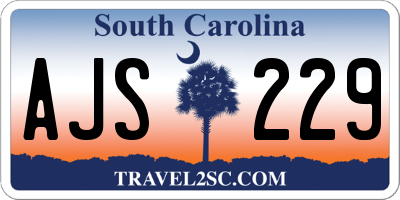 SC license plate AJS229