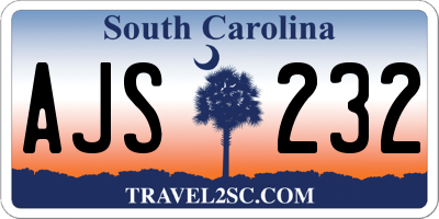 SC license plate AJS232