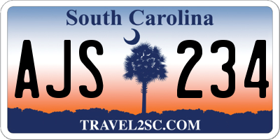 SC license plate AJS234