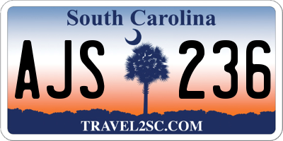 SC license plate AJS236
