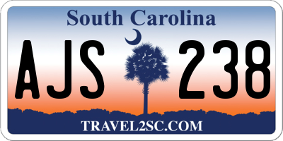 SC license plate AJS238