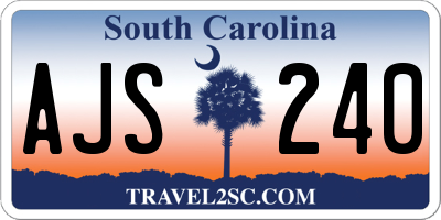 SC license plate AJS240