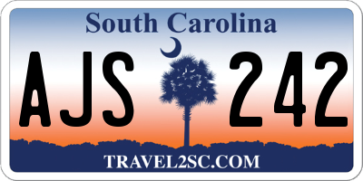 SC license plate AJS242