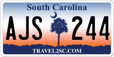 SC license plate AJS244