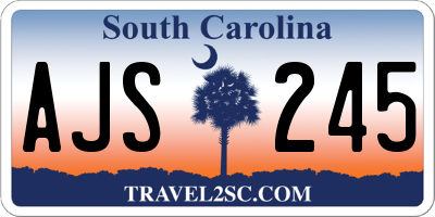 SC license plate AJS245