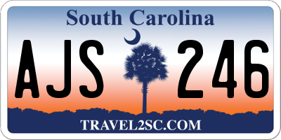 SC license plate AJS246