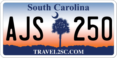SC license plate AJS250