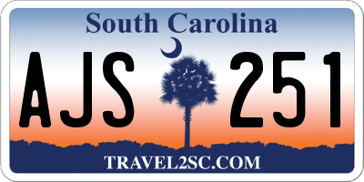 SC license plate AJS251