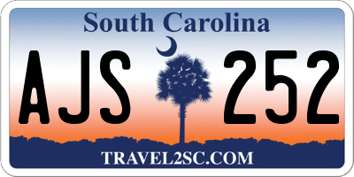 SC license plate AJS252