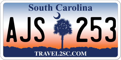 SC license plate AJS253